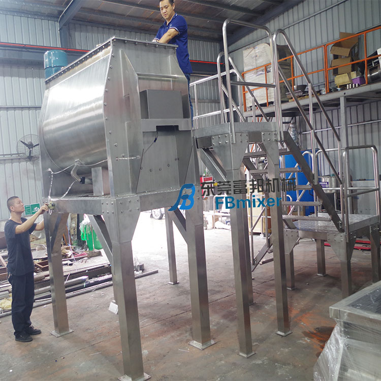 Calcium carbonate flux horizontal spiral belt mixer 1 ton powder mixer dry powder mixer factory