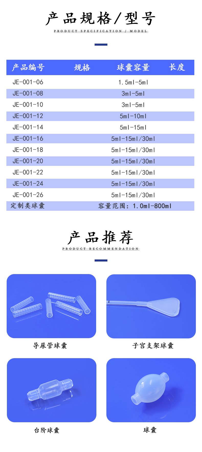 Non standard silicone balloon for medical use, non-toxic and non irritating, with good biocompatibility and support for customization according to drawings and samples