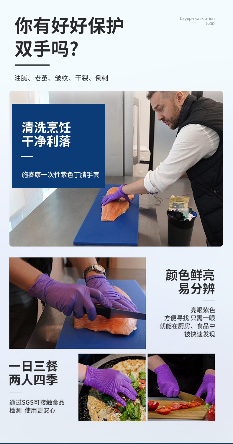 Shi Ruikang Genuine Disposable Latex Inspection Gloves N900 Shidong Powder Free Nitrile Gloves Dental Food Thickening