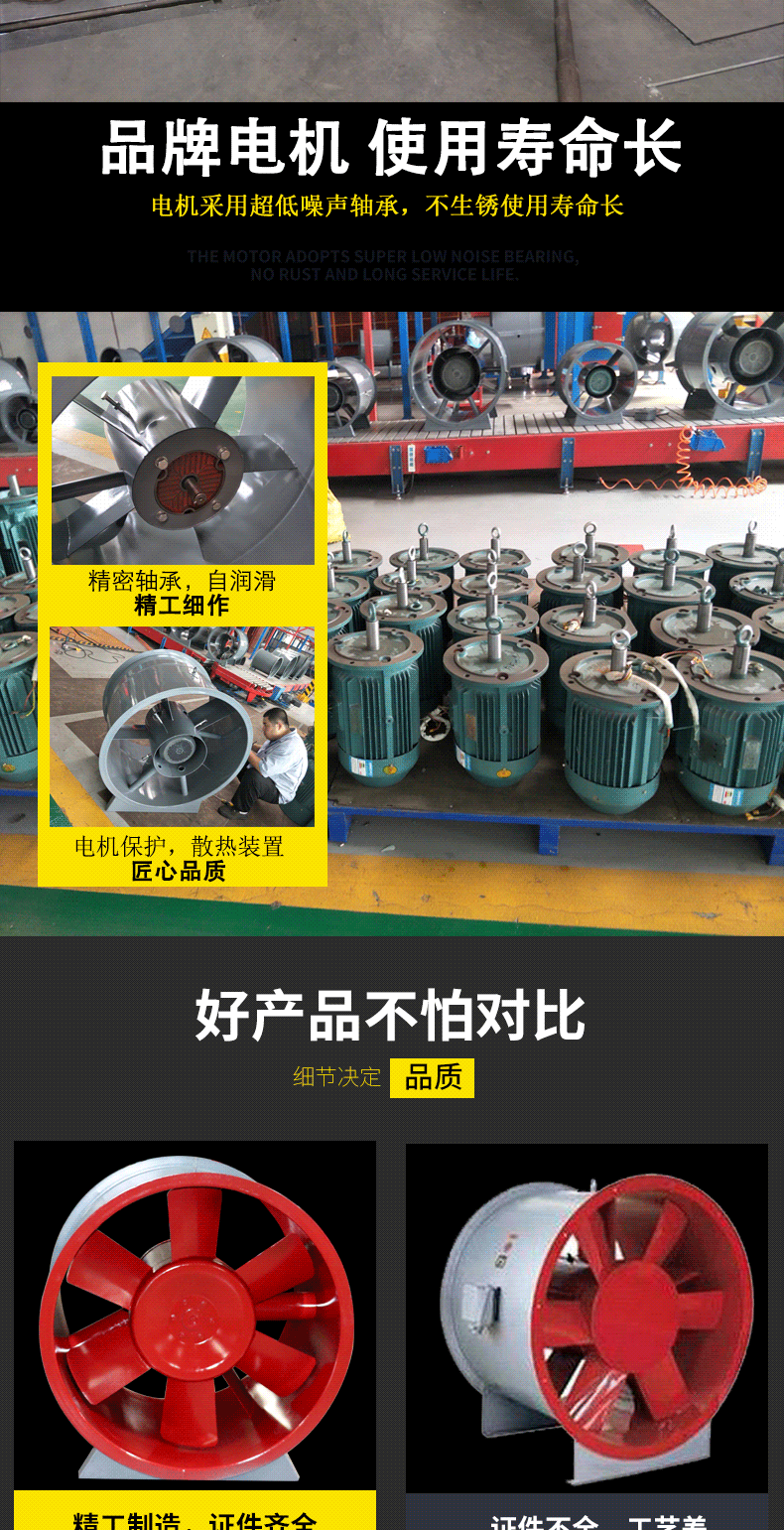 KRIT HTF series high-temperature axial flow fire exhaust fan, fire fan, explosion-proof axial flow fan