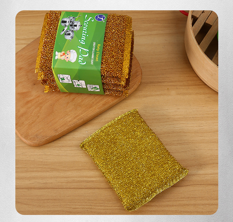 Golden hair, scallions, steel wire cloth, brushing, washing, big king sponge wiping, double-sided brush, pot washing, dishwashing, non greasy sponge block wholesale