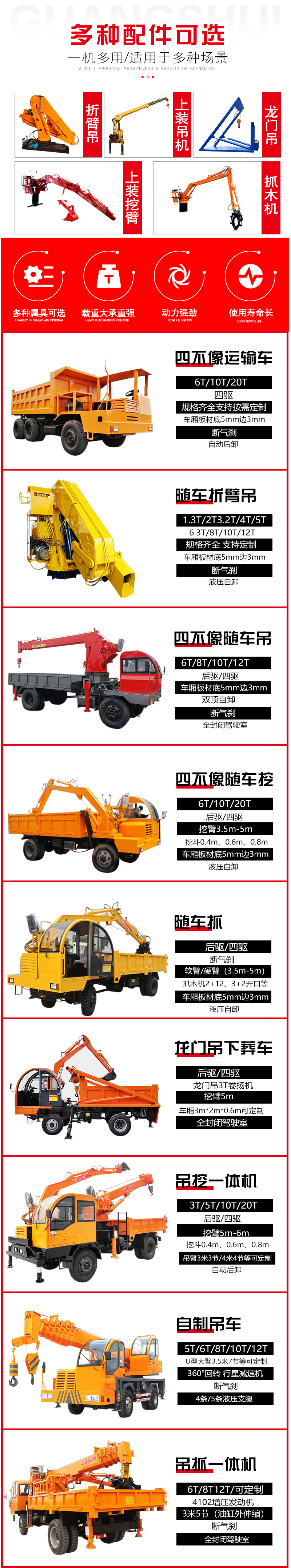 Small wheel loader, four-wheel drive diesel wood and grass grabbing machine, agricultural sugarcane grabbing machine, digging arm rotation