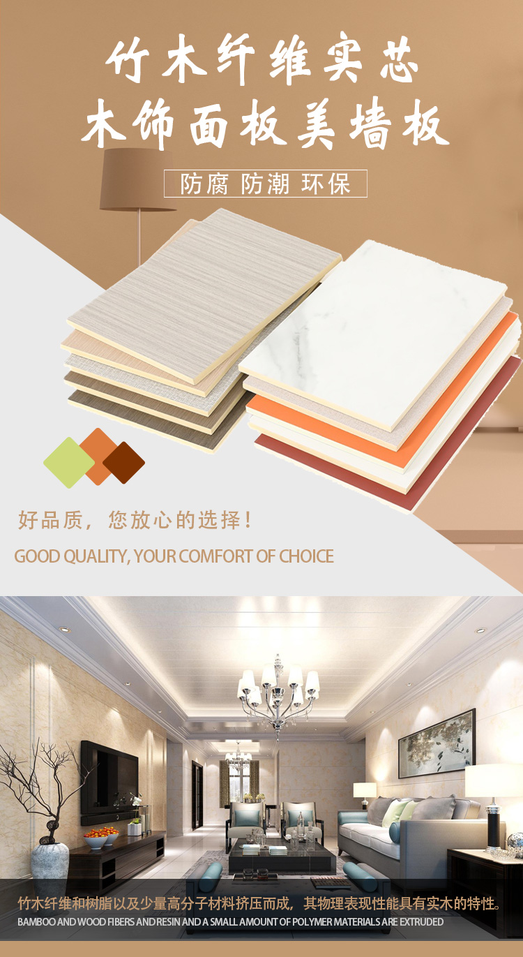 Fireproof and moisture-proof wooden decorative panels, hotel home decoration, work equipment, wall protection panels, bedroom decorative panels