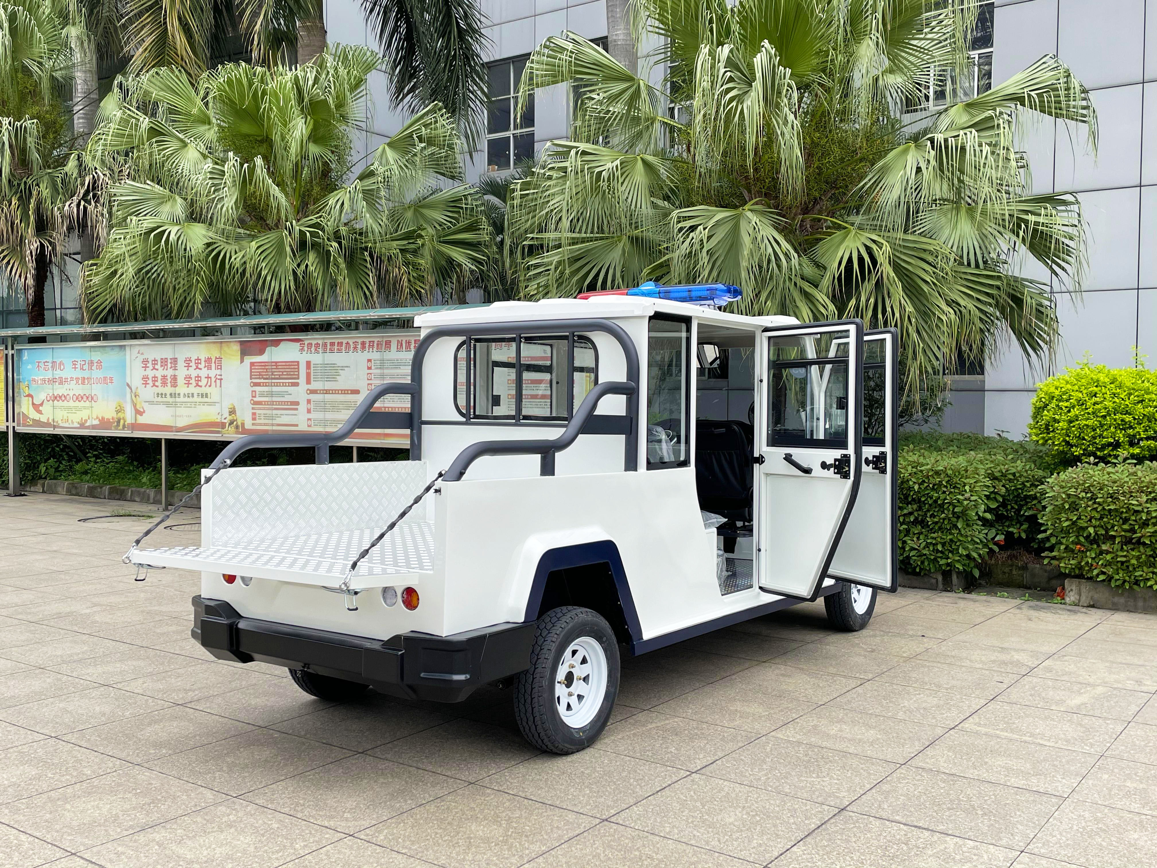 Hummer five seater enclosed electric patrol car, double seater pickup inspection battery car, luxury air conditioning patrol car