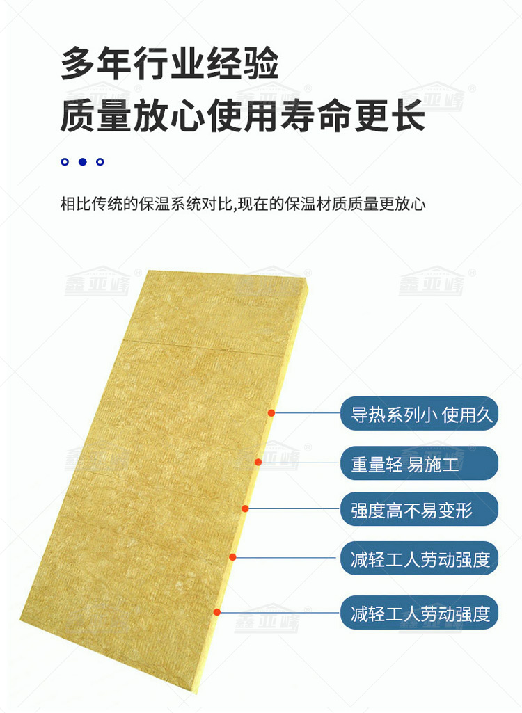 External wall insulation rock wool board A-grade fireproof, fire-resistant, and flame-retardant material, supported by Xinyafeng manufacturer for customization