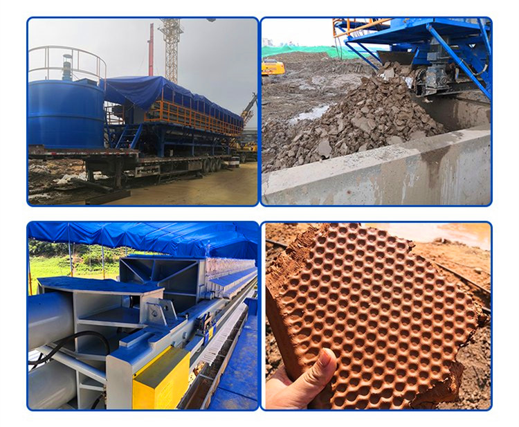 250 square meter mobile car mounted box filter press for sand washing sludge separation and dehydration equipment