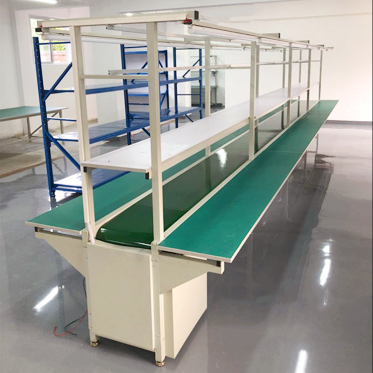 Assembly line, factory workshop, Assembly line, assembly line, automatic packaging, conveyor belt, electronic factory, cable with light