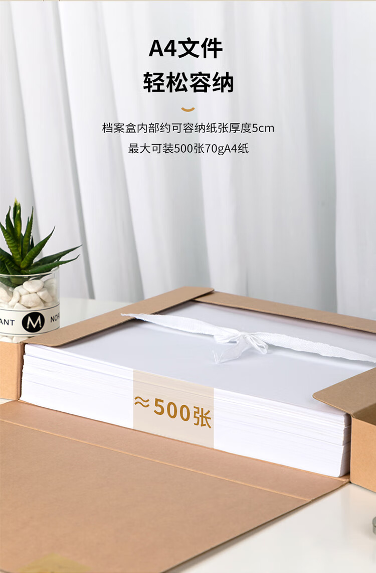 DILI 5612 230g acid free Kraft paper file box thickened plastic accounting file box examination storage