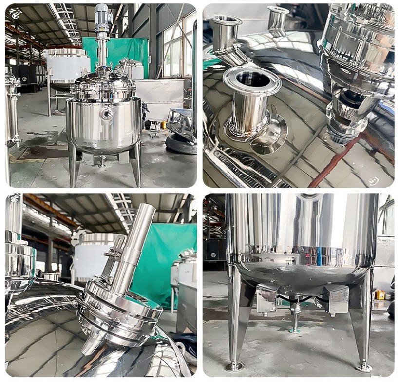 Stainless steel vacuum reactor steam heating electric heating coil type homogeneous high shear emulsification stirring tank