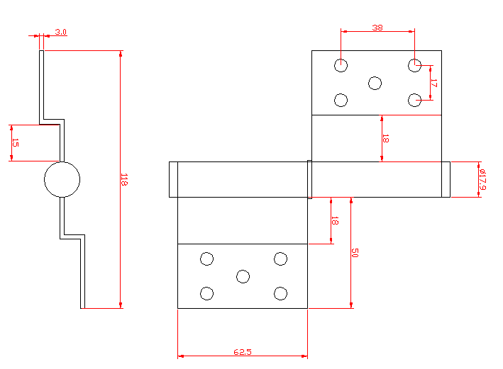 4-hole bent flag shaped hinge stainless steel 201 flag shaped furniture cabinet fireproof door hinge