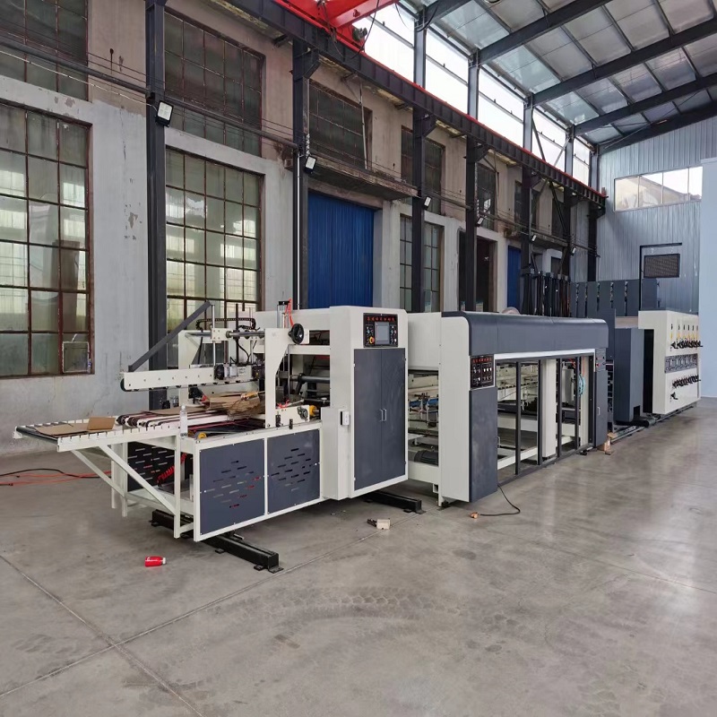 Folding down linkage line, cardboard box linkage production line, high-speed ink monochrome multi-color printing, slotting machinery design