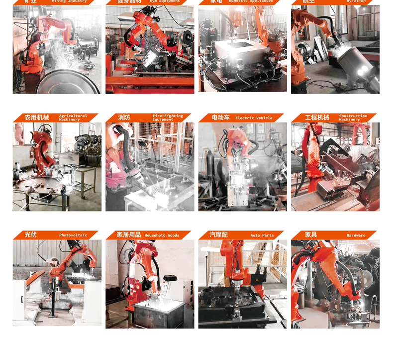 Steel arch welding robot CNC fully automatic joint type six axis robotic arm welding plant second protection welding