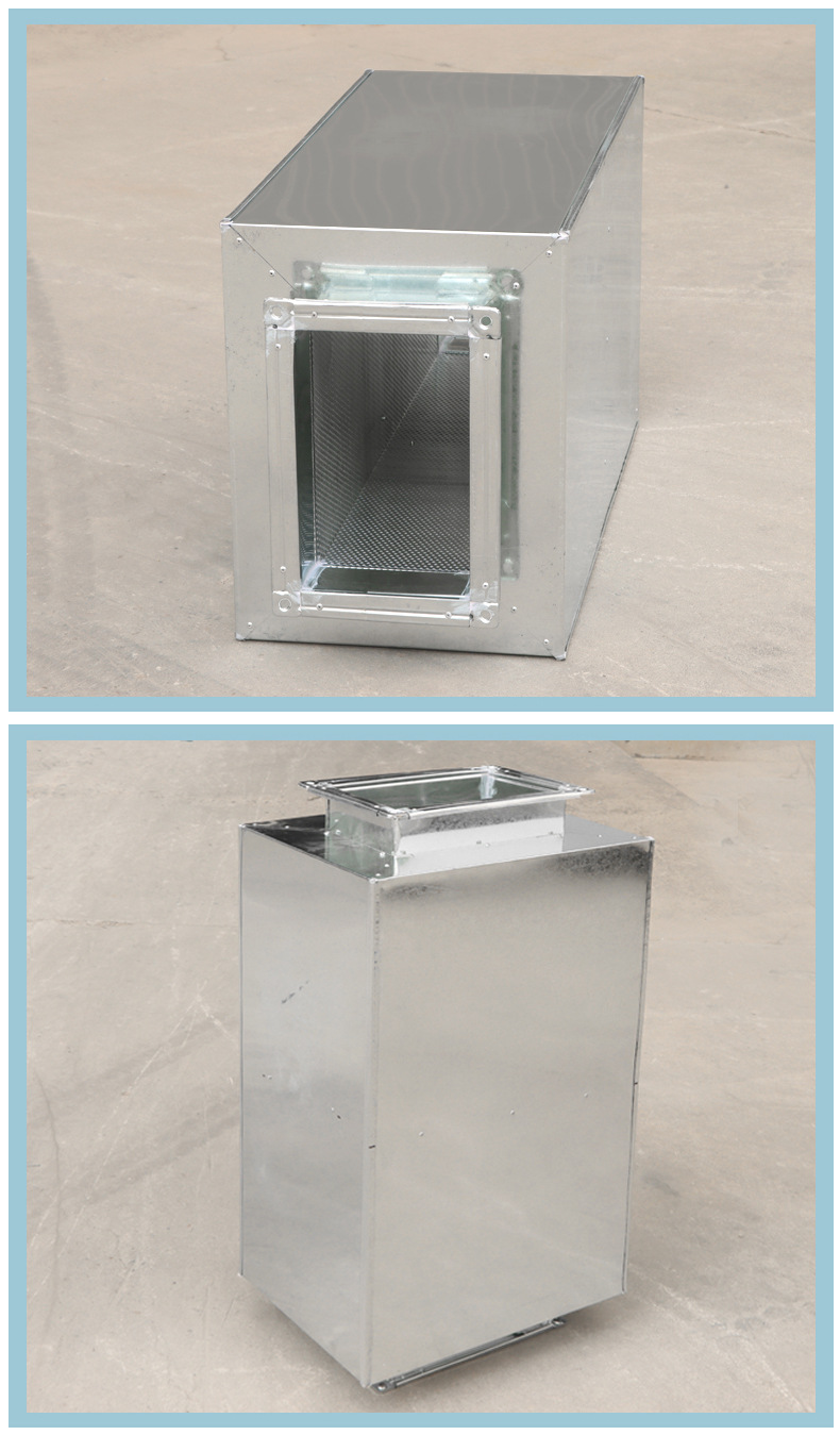 Manufacturer of customized galvanized sheet silencing static pressure box for Aiko impedance composite sheet silencer