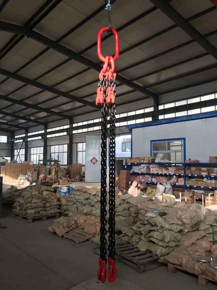 Chain sling manufacturer single leg/multi leg lifting manganese steel circular ring double hook four hook chain sling