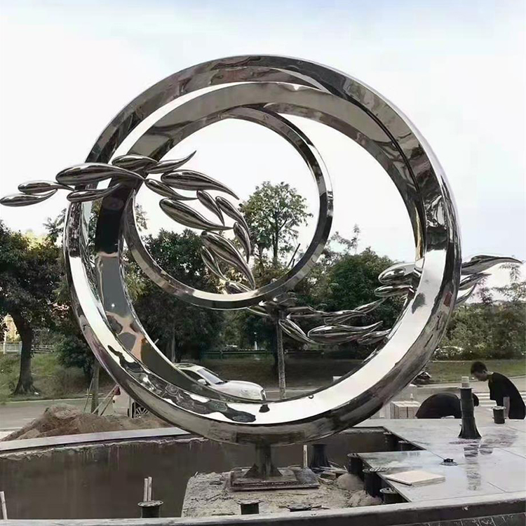 Stainless steel sculpture outdoor landscape sculpture customization large metal hollow carving factory