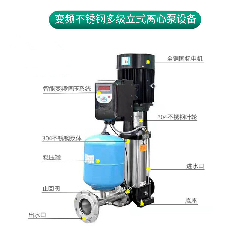 Variable frequency tap water Booster pump household full automatic super silent stainless steel pipe pressurized constant pressure water supply pump