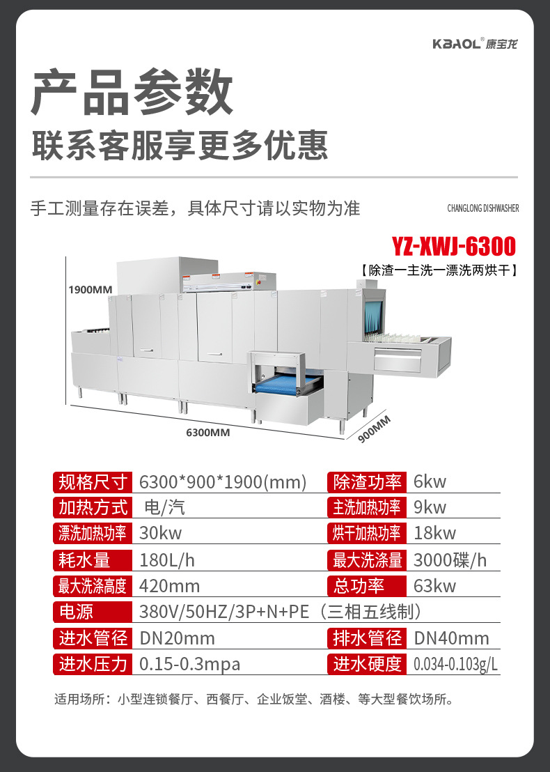 Changlong type fully automatic ultrasonic dishwasher, hotel cafeteria, fast cleaning of trays, dishes, and bowls, Youshun Machinery