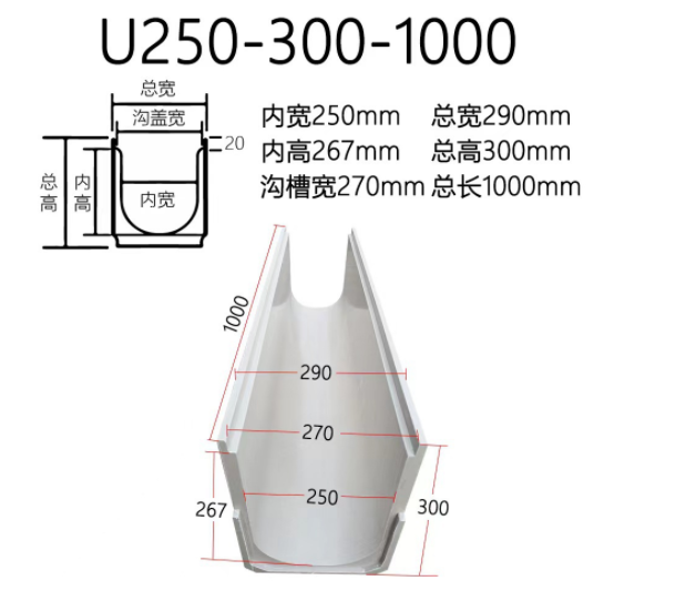 Integrated drainage ditch resin 304 with high strength and various specifications can be customized with good corrosion resistance. Community sidewalks