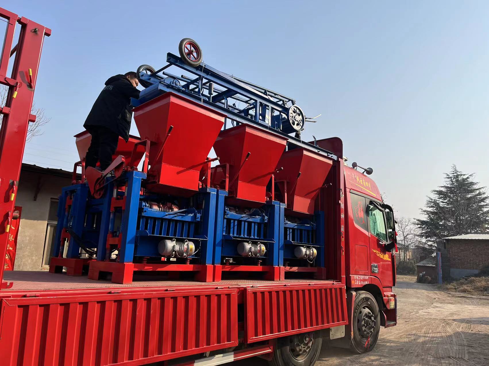 4-35B brick machine automatic small hollow block machine cement unburned brick equipment walkway permeable clay brick machine