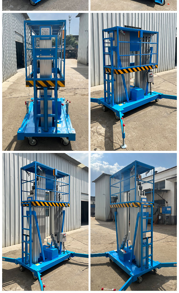 6-meter aluminum alloy double mast elevator, 10-meter lifting equipment, hydraulic lifting, electric lifting platform, manufacturer can customize