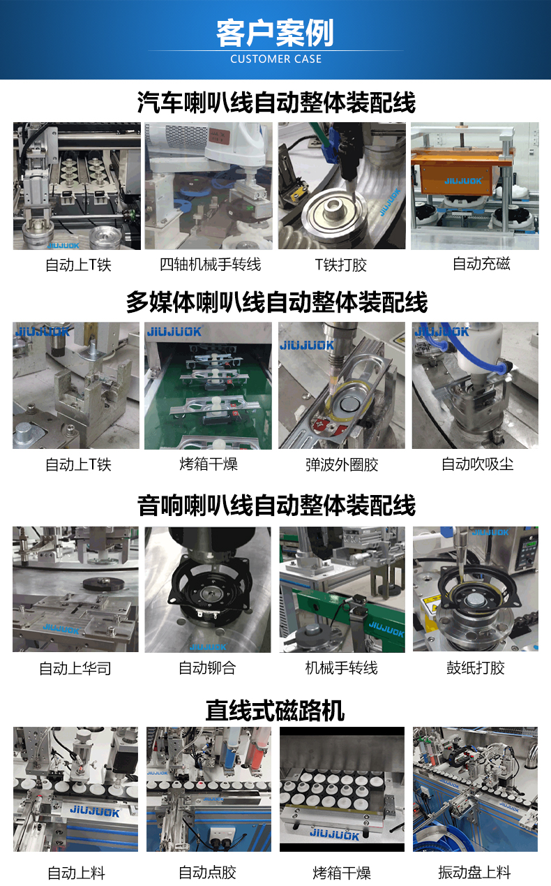 Jiuju Electroacoustic Equipment Speaker Automation Production Money Horn Magnetic Circuit Section and Film Segment Automatic Assembly