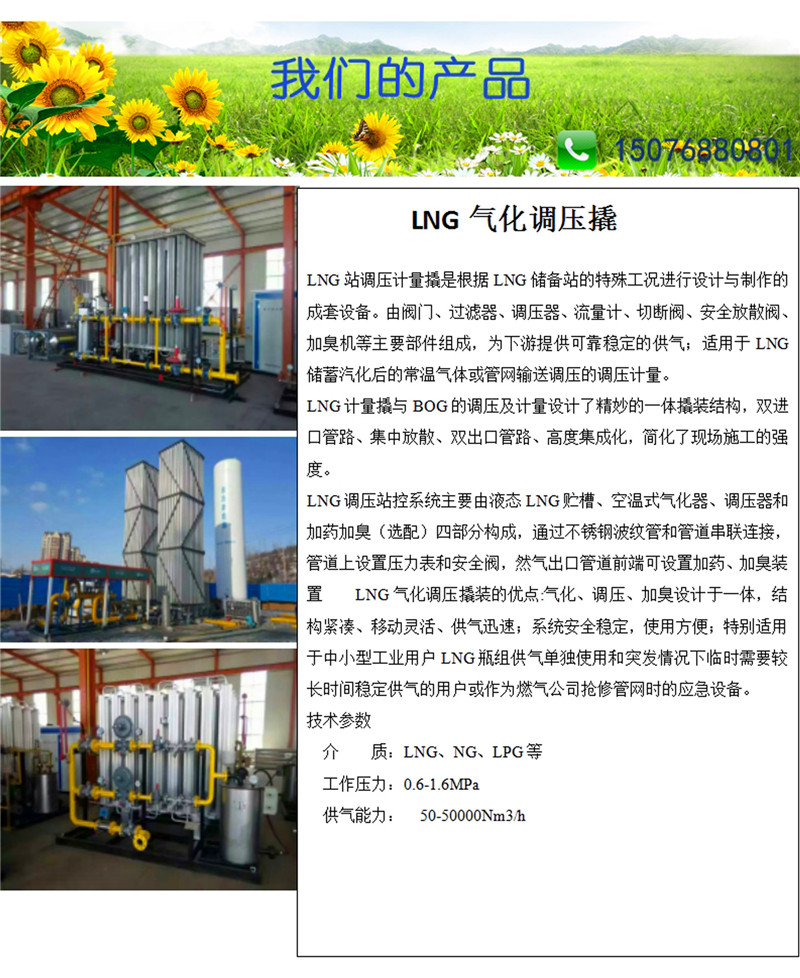 Thai Gas lng Booster Gasifier High Pressure Air Temperature Vaporizer Gas Pressure Regulating Equipment