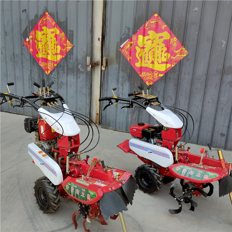 Electric starting handheld micro tiller Chengyu 186 scallion cultivator Strawberry planting and trenching machine