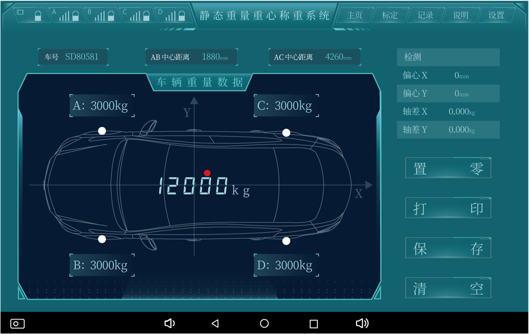 Center of Mass Mobile Weighbridge Multi channel Automobile Axle Load Scale Can Measure Vehicle Center of Gravity Four Plate Portable Weighing Instrument