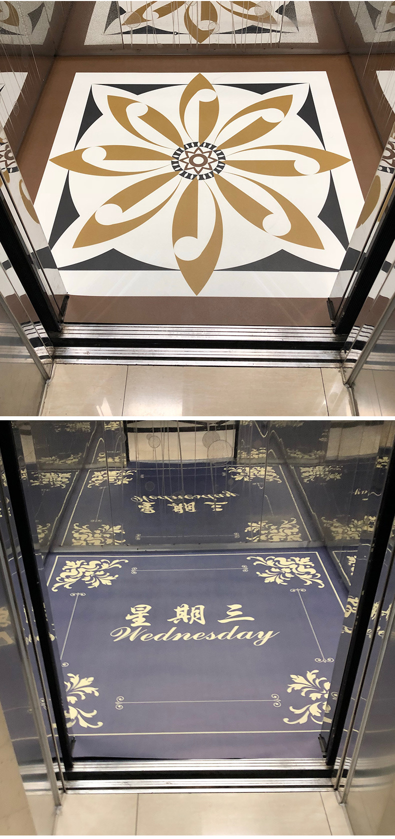 Chevrolet elevator mat PVC floor elevator car floor adhesive marble 3D three-dimensional pattern optional wear-resistant