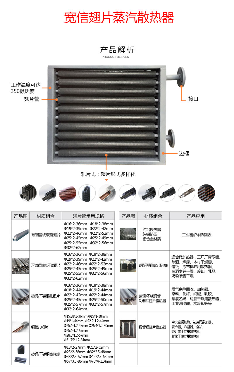 Kuanxin professional supporting industrial drying room finned tube heat exchanger, stainless steel aluminum finned heat exchanger