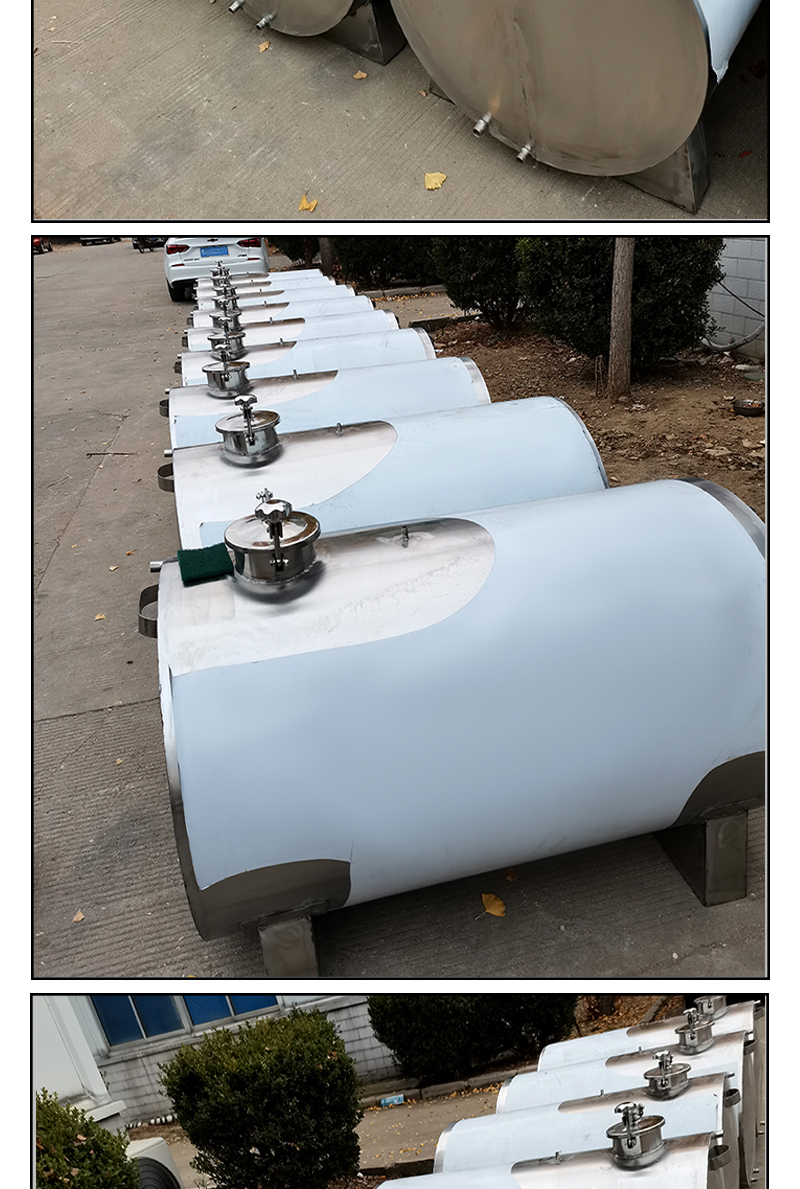 Customized stainless steel methanol tank, horizontal transportation tank, 304 sealed disinfectant storage container, thickness adjustable