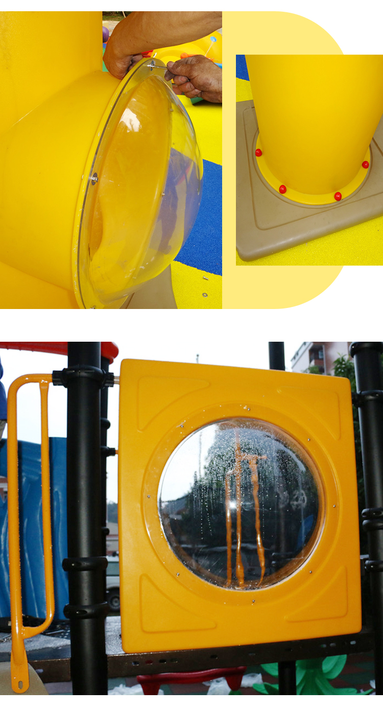 Delivery and installation of outdoor Amusement ride of plastic slide in kindergarten