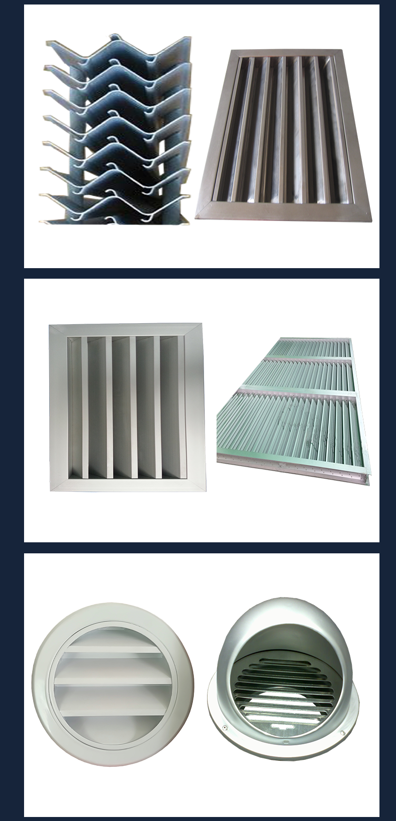 Ultra thick waterproof and rainproof zinc steel louvers, ventilation, embedded louvers, fixed external wall bridge cutoff aluminum windows