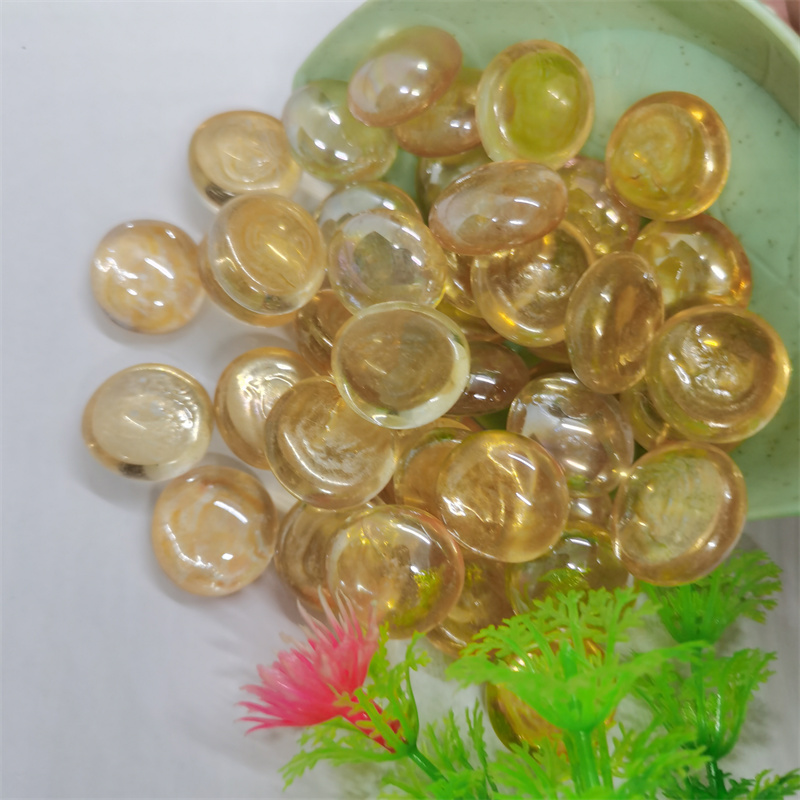 Supply frosted glass flat beads for landscape design, bulk decoration, and landscaping glass beads