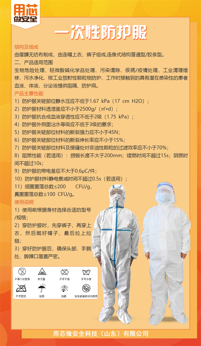 Anti microbial pollution, lightweight respiratory limit tape, work clothes that block chemical splashes, comfortable and easy to wear