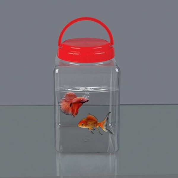 Square PET 3.8L large mouth plastic bottle, toy bottle, food storage tank, Douyu can, transparent 3.8KG