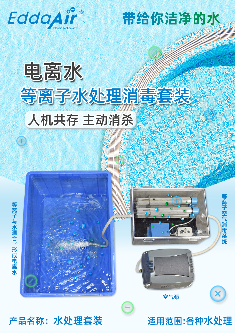 Agricultural planting, sterilization and disinfection equipment, livestock breeding, disinfection, plasma ionization activation, water and air purification device