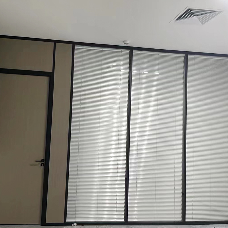 Office glass partition wall, aluminum alloy tempered glass, hollow shutter, indoor fire prevention live broadcast room, factory compartment