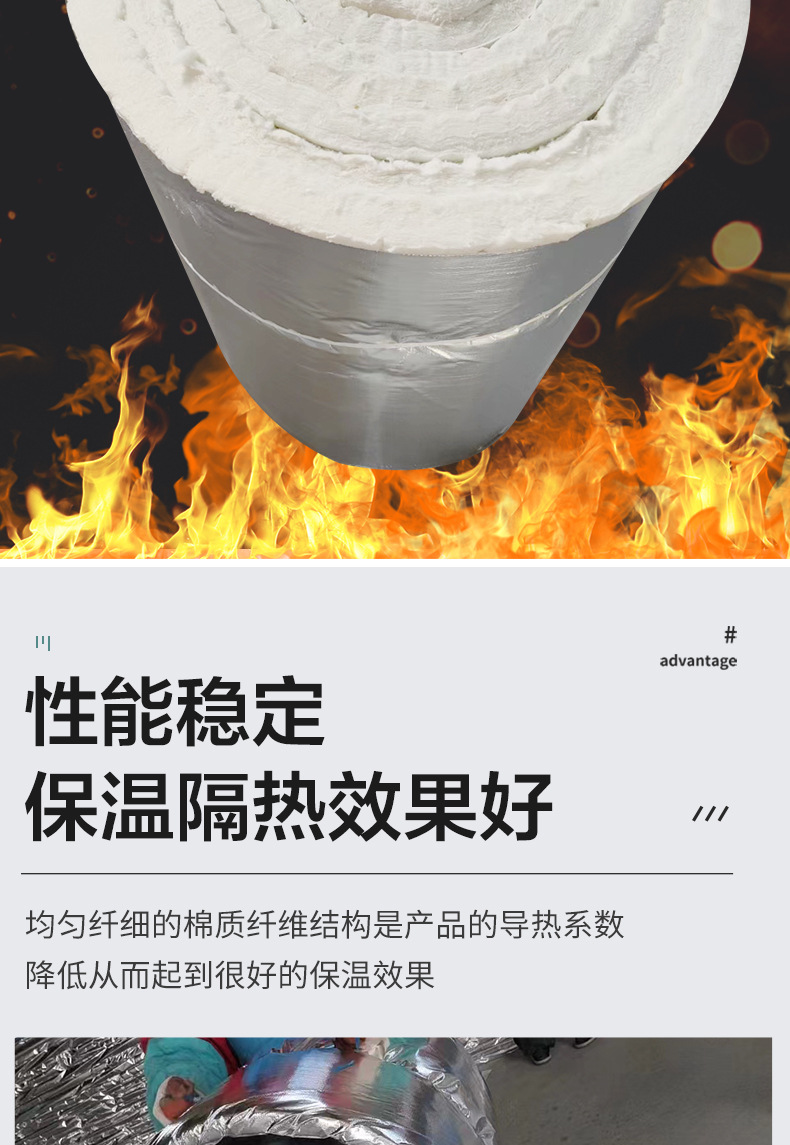 Aluminium silicate flexible fire prevention, smoke control, fire prevention, wrapping, aluminum foil covered, Aluminium silicate fiber cotton heat insulation cotton needle felt