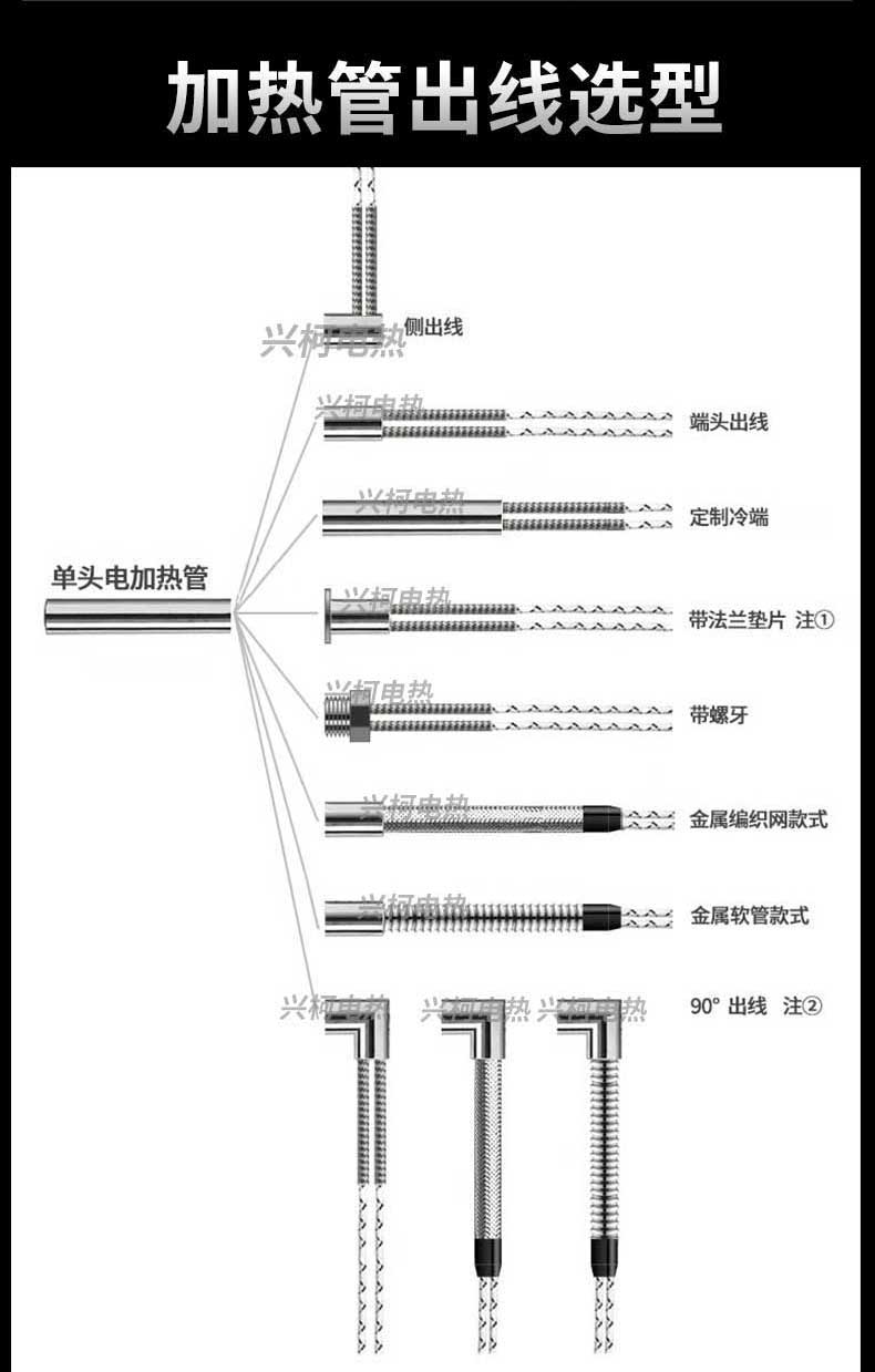 Single-ended heating tube Xingke electric heating customized air dry fired stainless steel 110v500 watt automatic power off electric heating rod