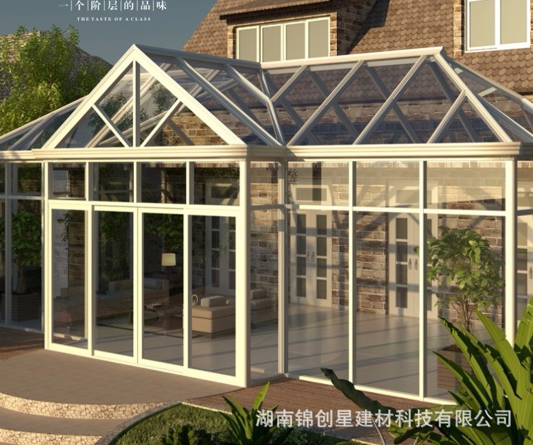 Changsha Sunshine House Villa Sunshine House Double Layer Tempered Glass Sunshine House Door Measurement Design and Installation