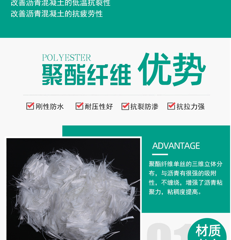 Factory supply of crack resistant fibers with customizable length, concrete fibers, asphalt mortar fibers, polyester fibers