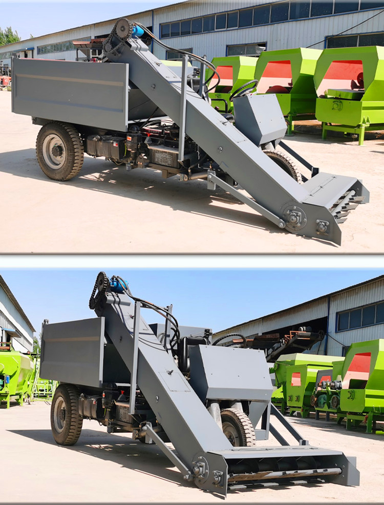 Diesel manure cleaning truck for pushing cow manure, self-propelled manure cleaning truck, five square manure collection truck for raising beef cattle in pens