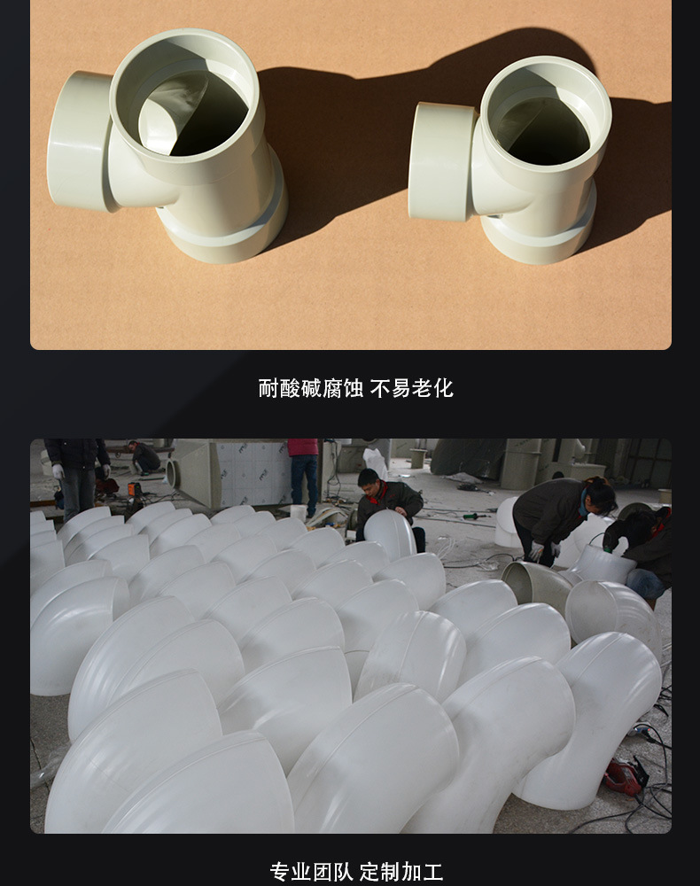 Acid alkali resistant and anti-corrosion material, variable diameter reducing tee connection pipe fitting model XC-ST