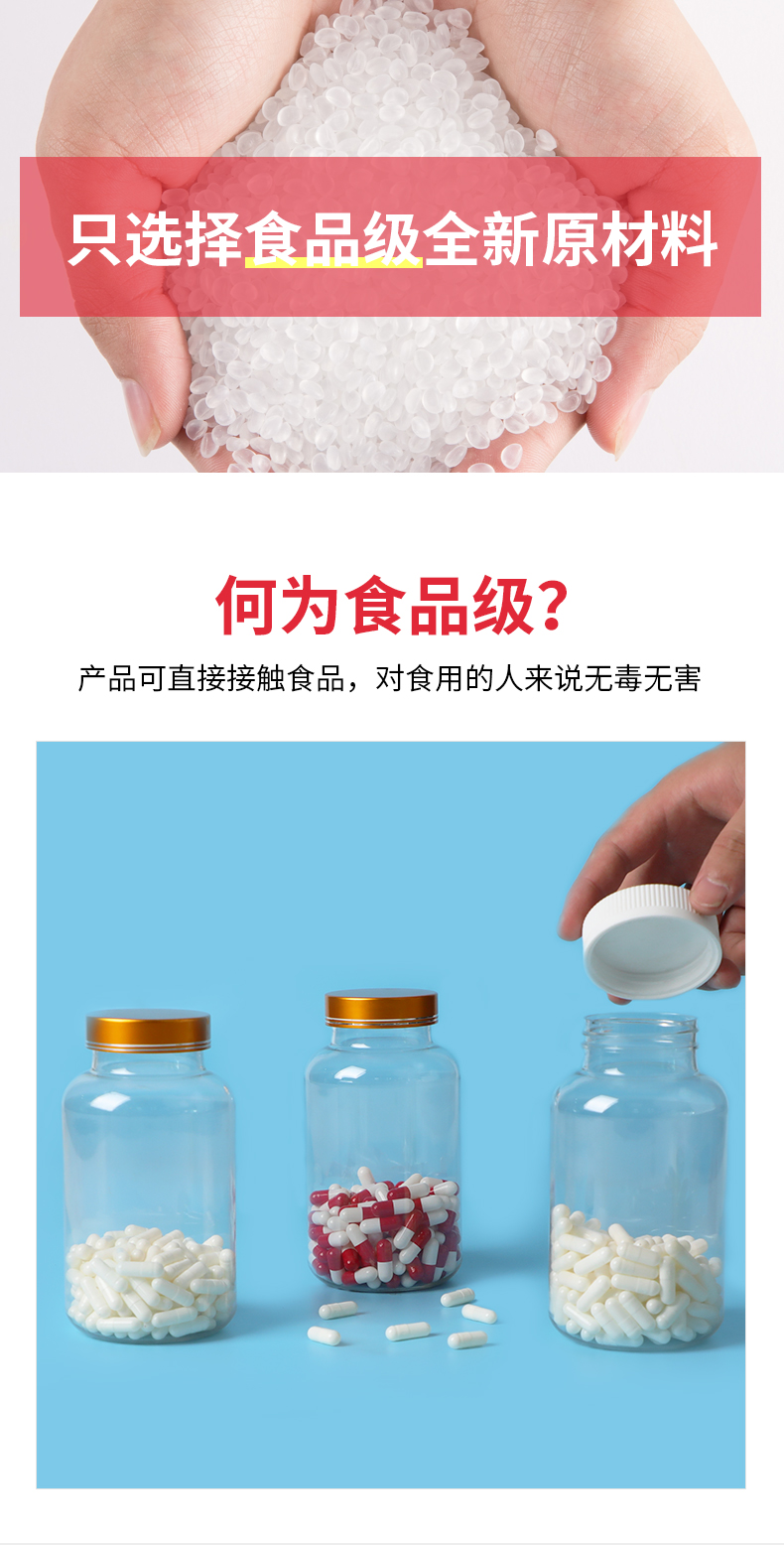 Fukang pet pharmaceutical health products, empty and transparent packaging, high-end plastic bottles, white manufacturer wholesale