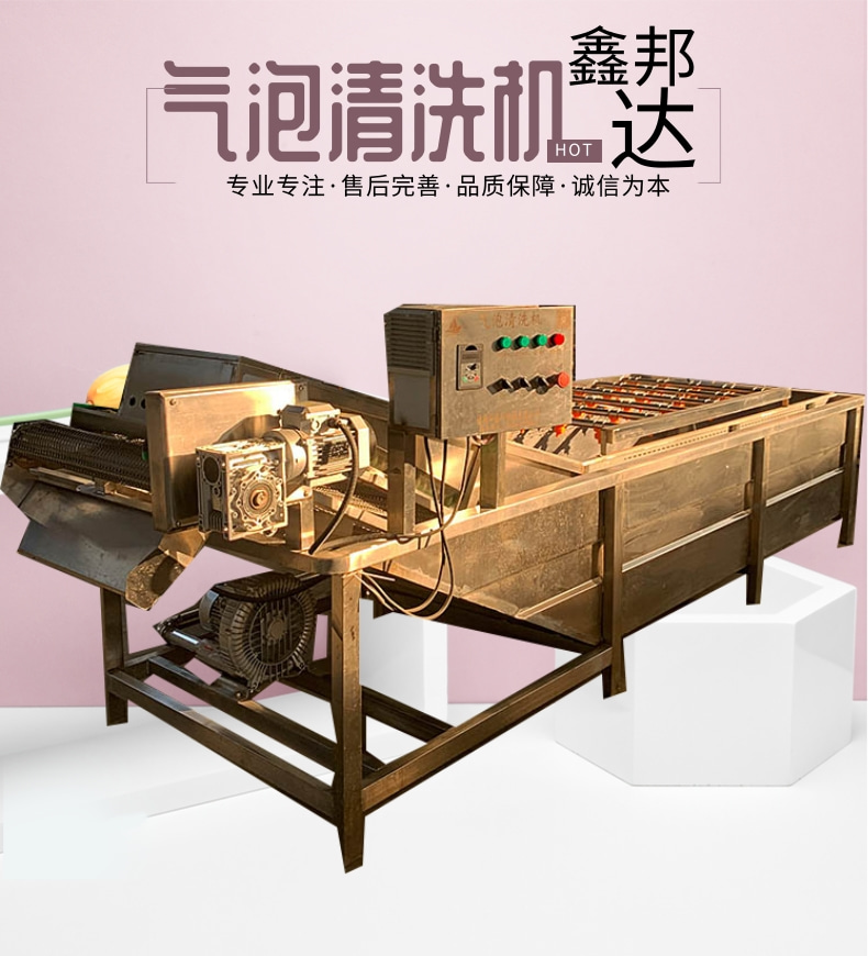 Fruit and vegetable bubble washer Jujube Hemerocallis citrina vegetable washing equipment Cleaning vegetable prefabrication vegetable processing line equipment