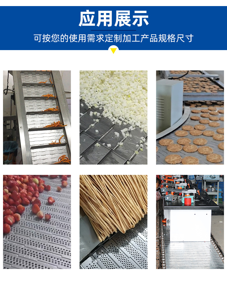 Hede Machinery Stainless Steel Punched Chain Plate High Temperature Resistant Conveyor Belt Food 304 High Grade Edge Plate Chain Conveyor Line