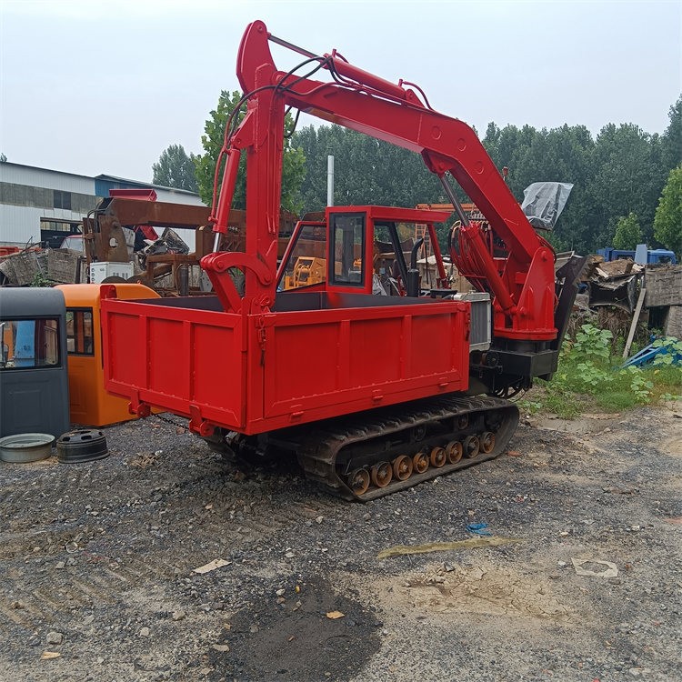 Crawler type four-wheel drive, not like a truck excavator manufacturer, cleaning rivers in mountainous areas, excavating soil, sand, and loading integrated excavator