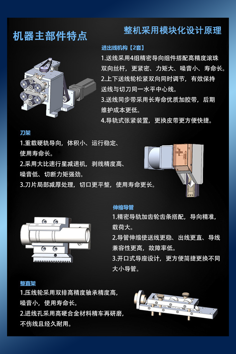 Multi core sheathed wire inner and outer stripping machine, circular hollow core automatic wire management robot, wire stripping and cutting integrated machine