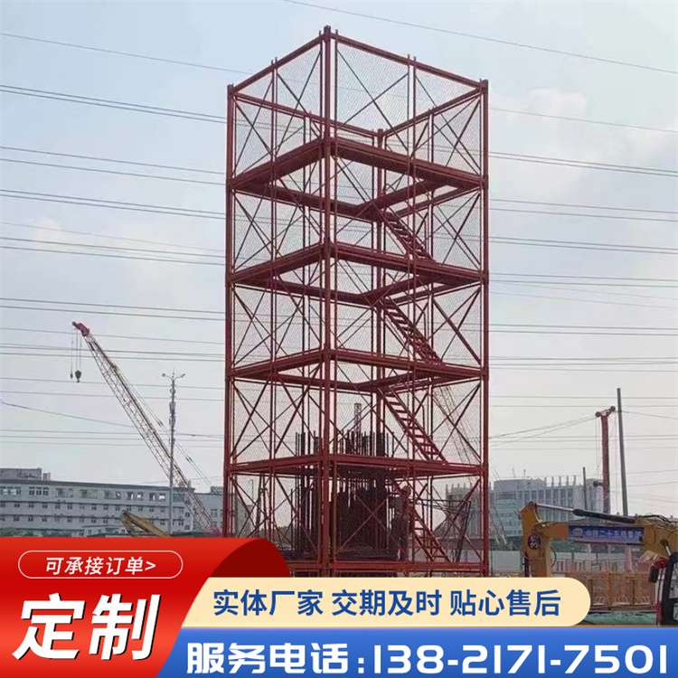 Construction of High Piers in Subway Bridges, Closed Safety Ladders, Cages, and Ladders Manufacturer Kangming Has Strong Bearing Capacity